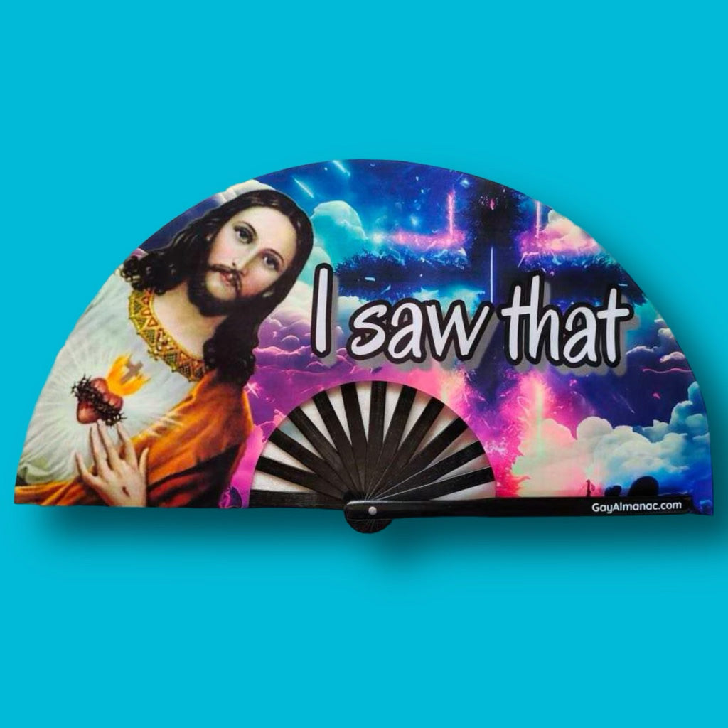 Jesus - I Saw That (v2.0) - Large Foldable Rave Fan for Parties