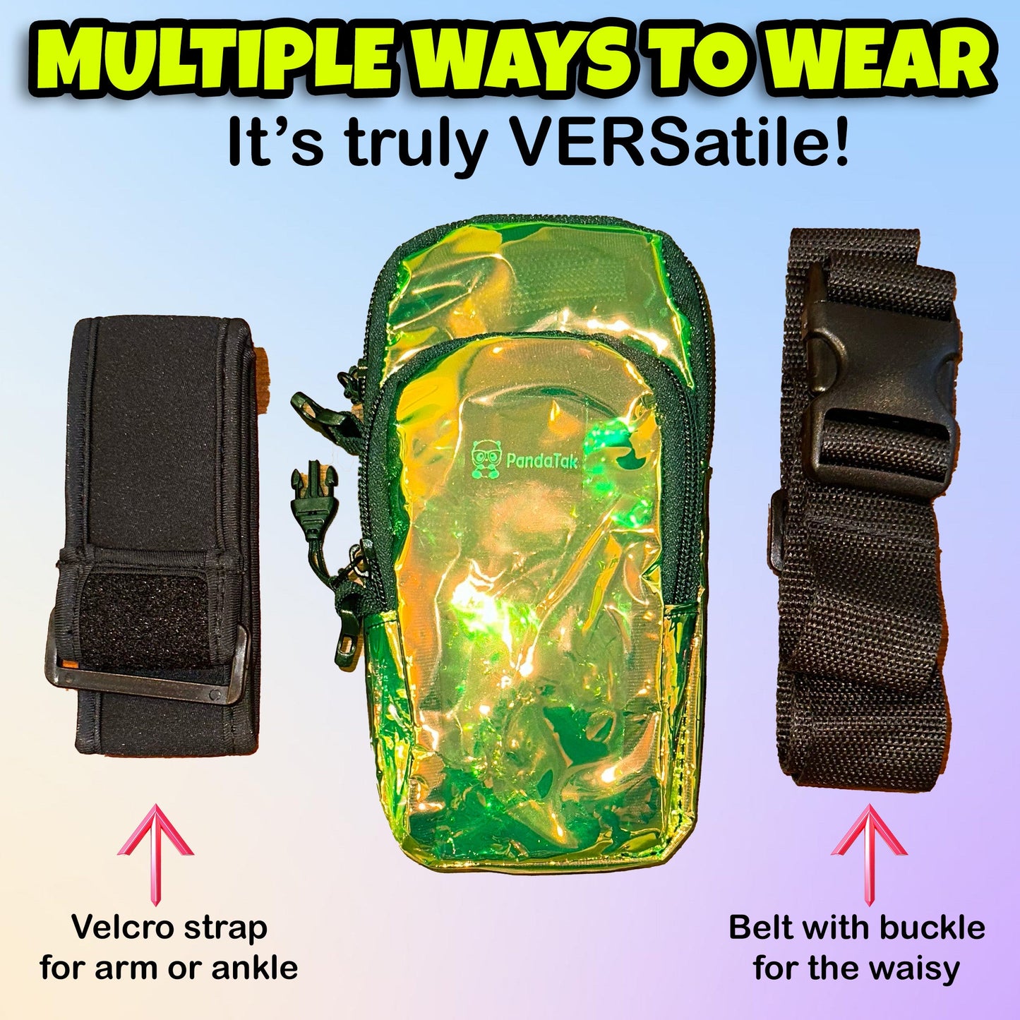 RaveVault Radioactive Green-Yellow Anti-Theft Phone Bag Collection