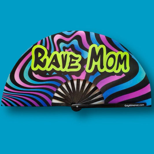Rave Mom - Large Foldable Rave Fan made with Strong Bamboo
