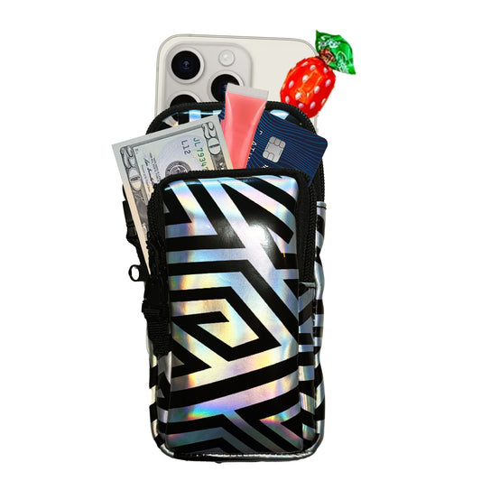 RaveVault Silver Zebra Anti-Theft Phone Bag Collection
